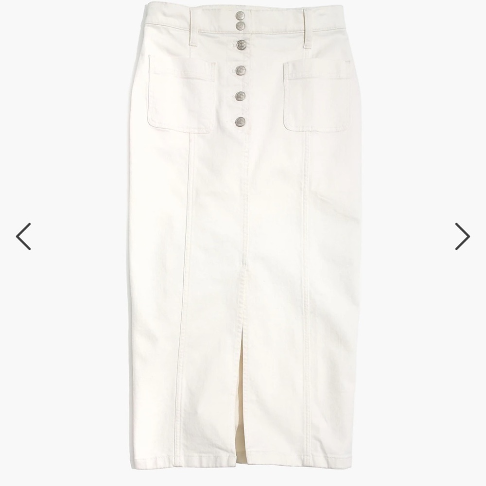 Madewell White High-Slit Jean Skirt 27 - Picture 17 of 17